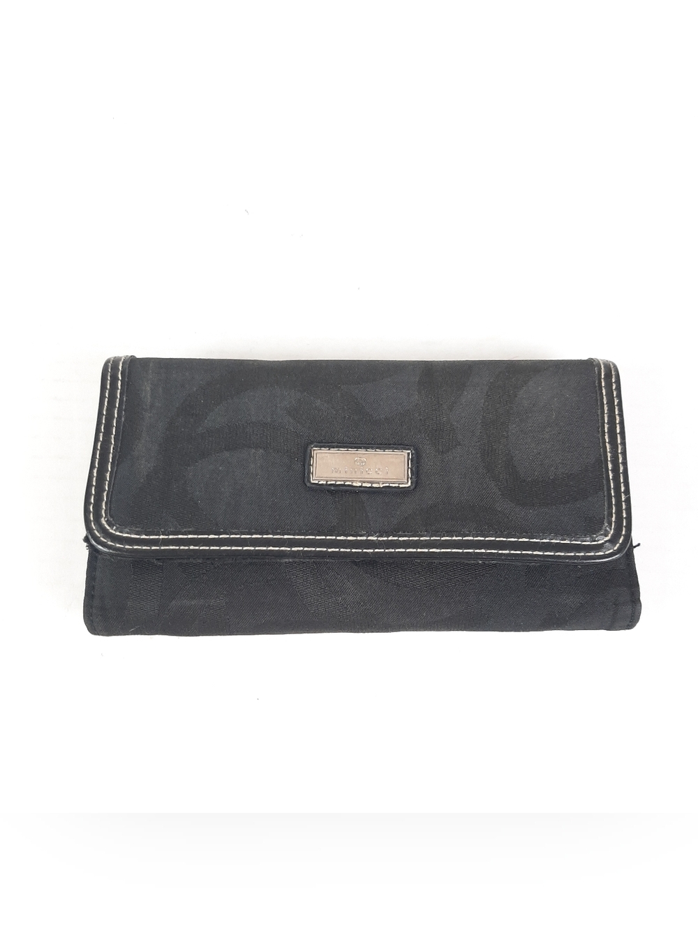 Minicci Black Circle Design Snap Closure Checkbook Card ID Wallet